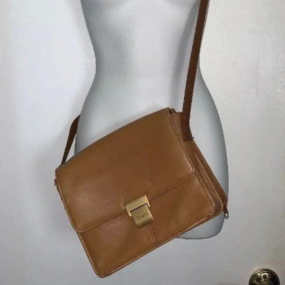 TIGNANELLO Brown Leather Crossbody Shoulder Purse - Picture 1 of 8